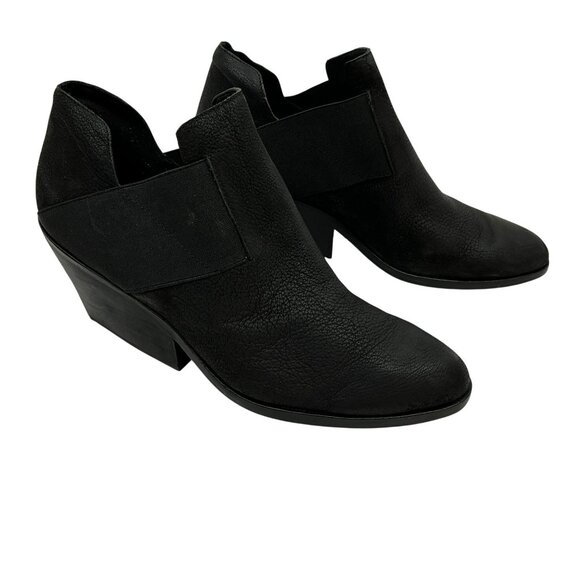 Eileen Fisher Even Tumbled Nubuck Leather Womens 11 Ankle Boots Black Elastic Go - Picture 5 of 12